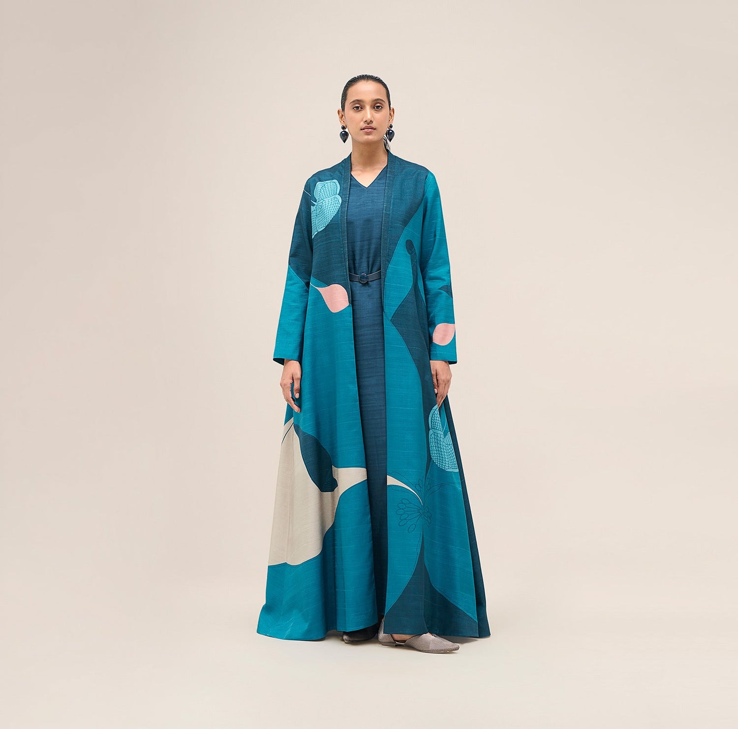 Silk Naaz Abaya Set – Blue