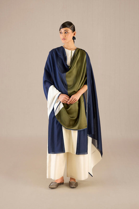 Chanderi Araiah Kurta Set – Blue