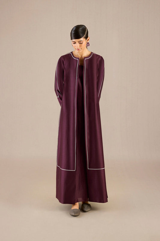 Chanderi Liyah Abaya Set – Red