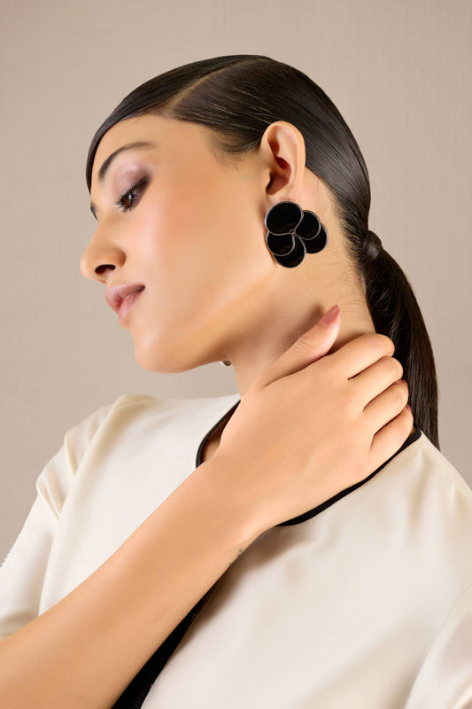 Enamel Ismat Earrings – Black