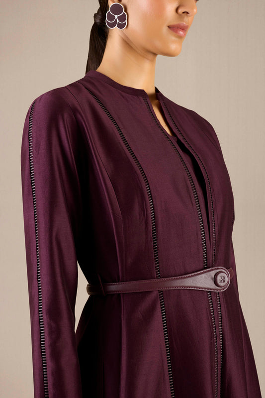 Chanderi Rumeha Abaya Set – Red