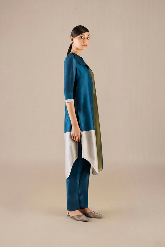 Chanderi Gaia Tunic Set – Blue