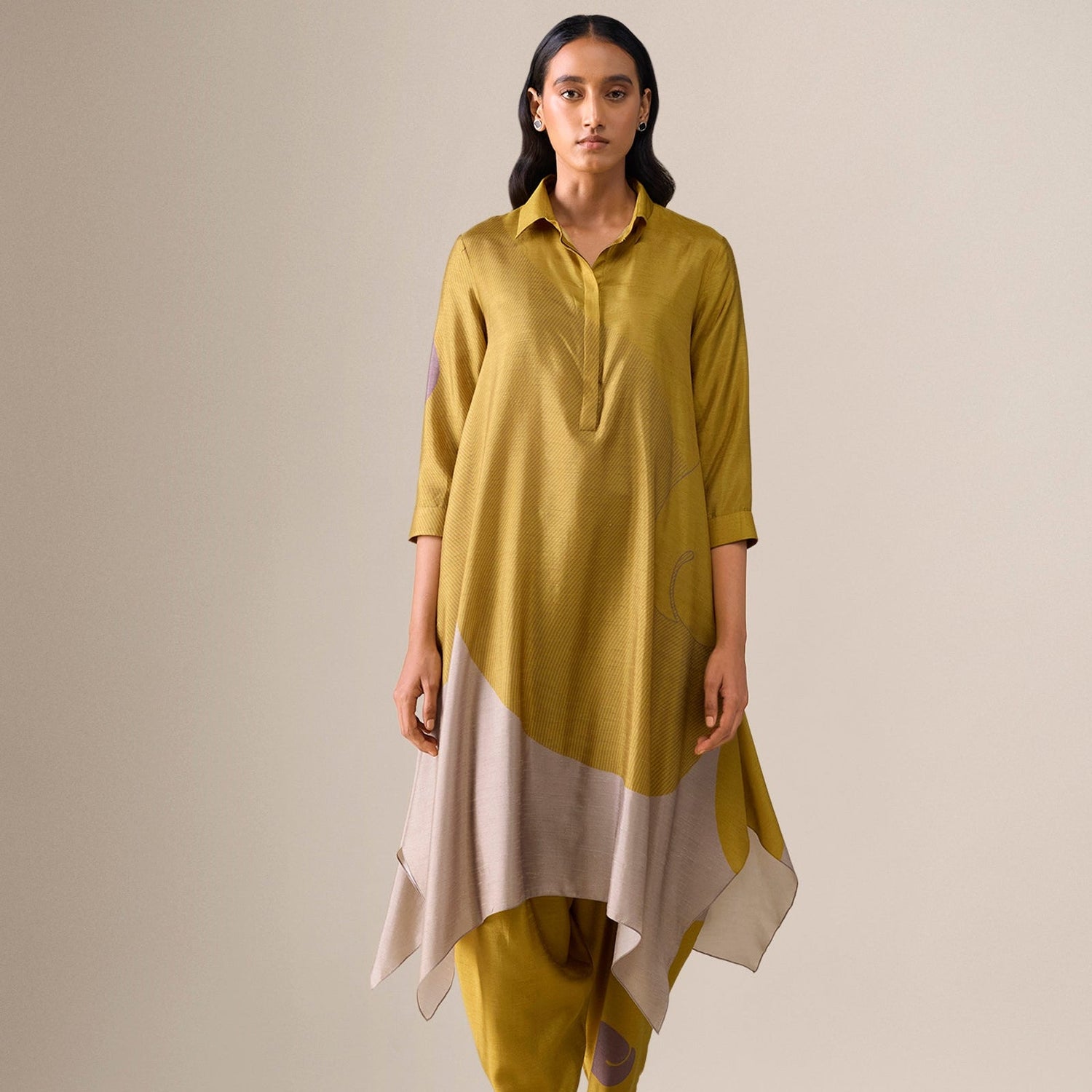  Silk Ohad Tunic Set – Yellow