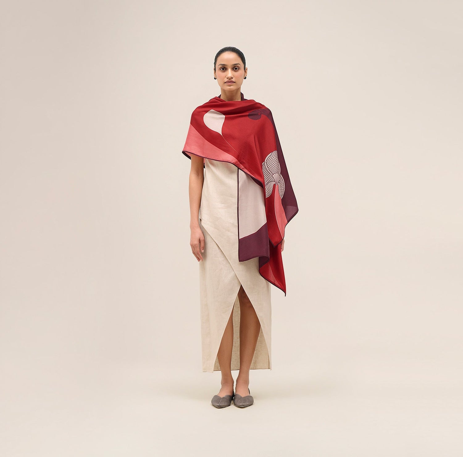  Silk Shabgul Scarf – Red