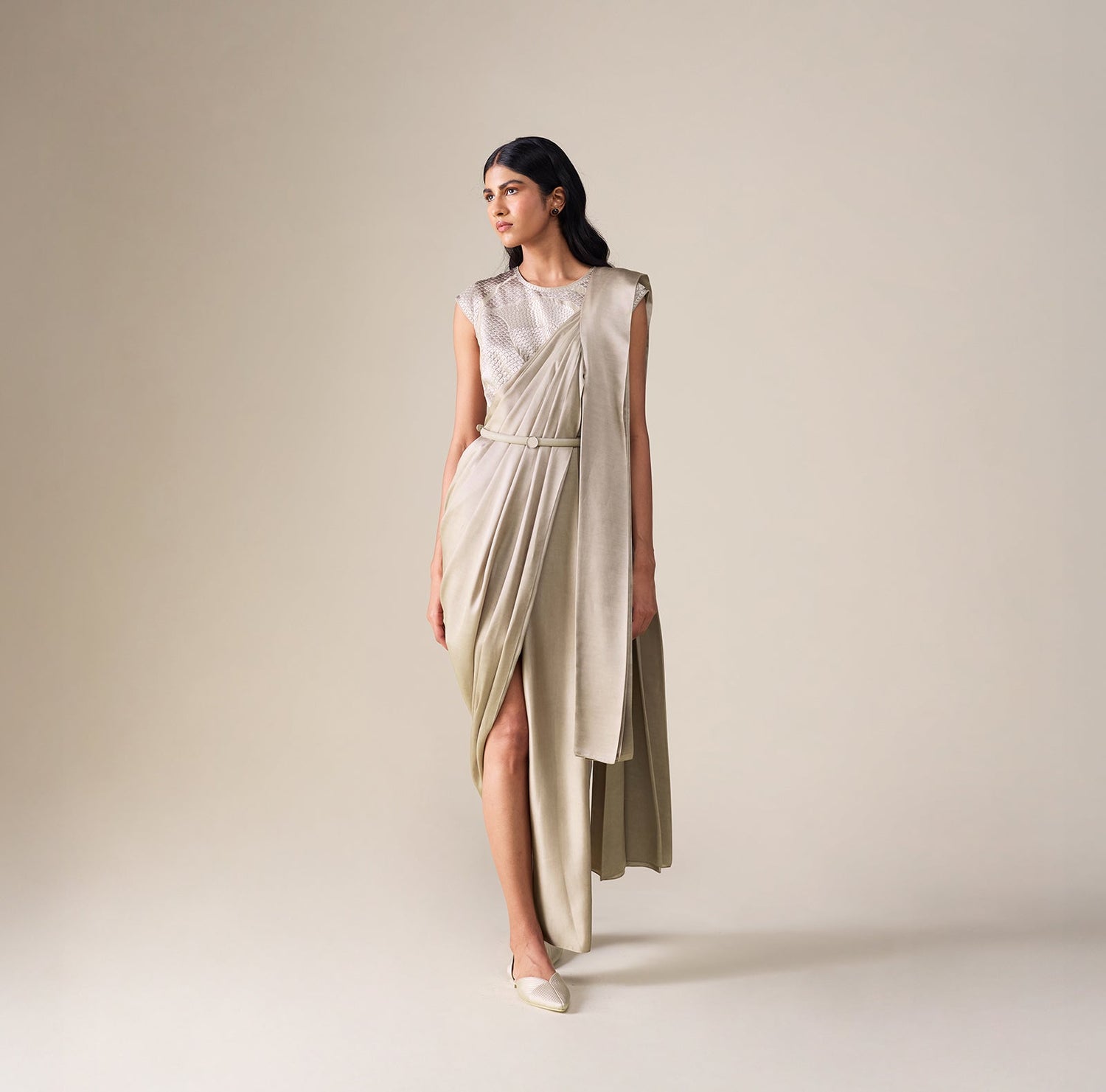  Chanderi  Imara Saree – Beige