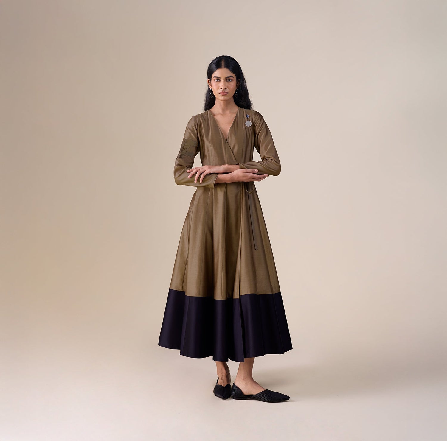  Chanderi Amna Dress – Beige