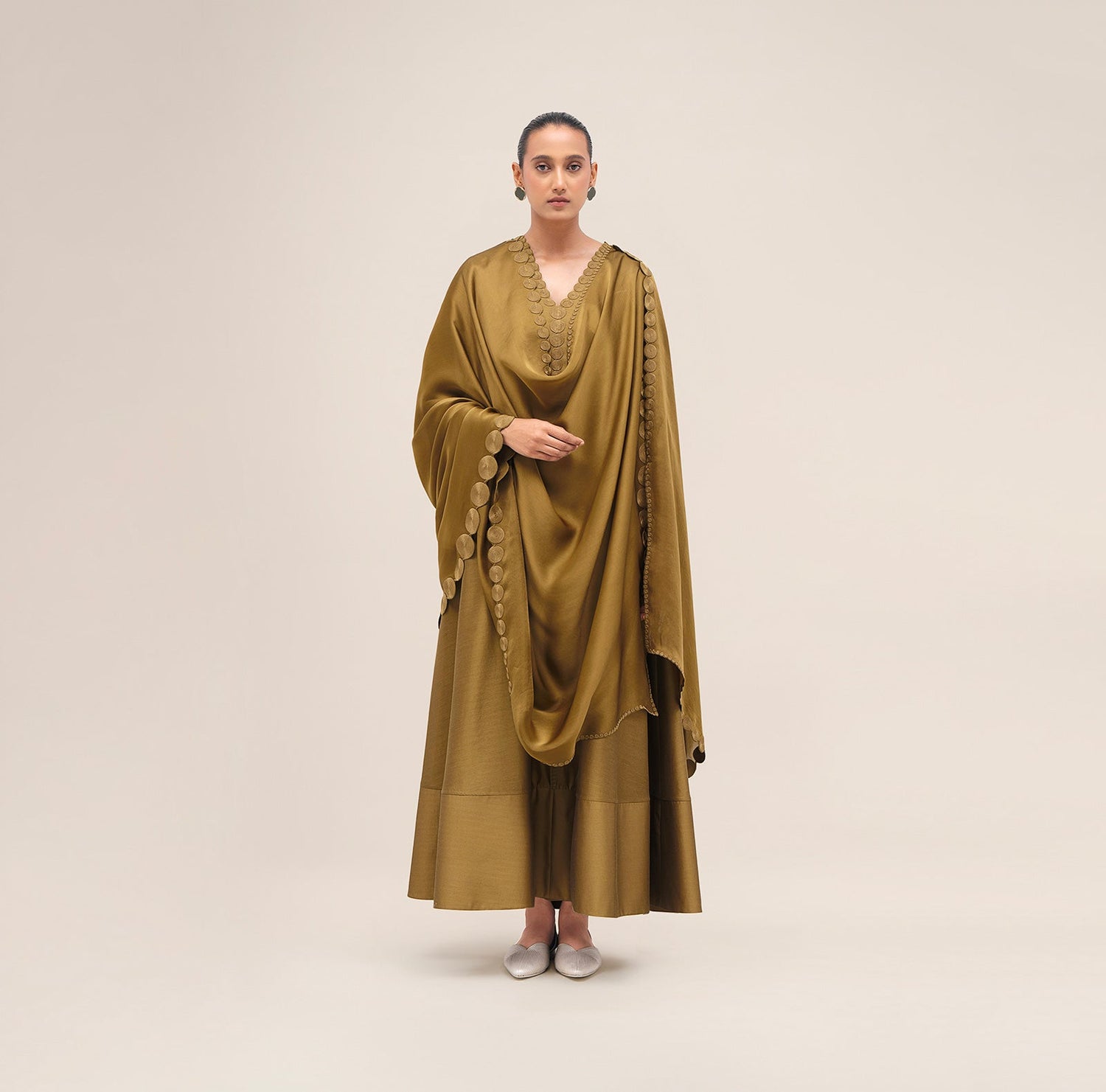 Chanderi Naghma Kurta Set – Green