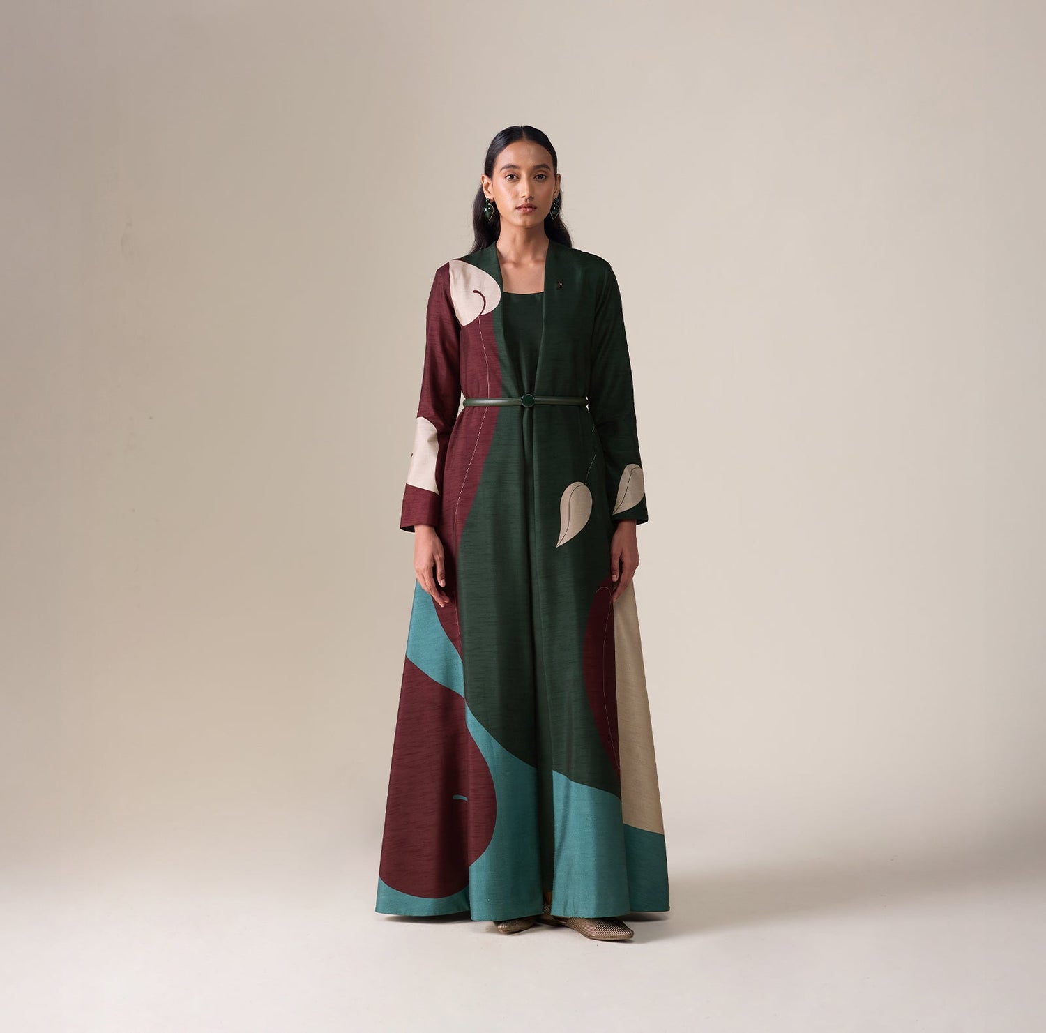  Organza Areli Abaya Set – Green