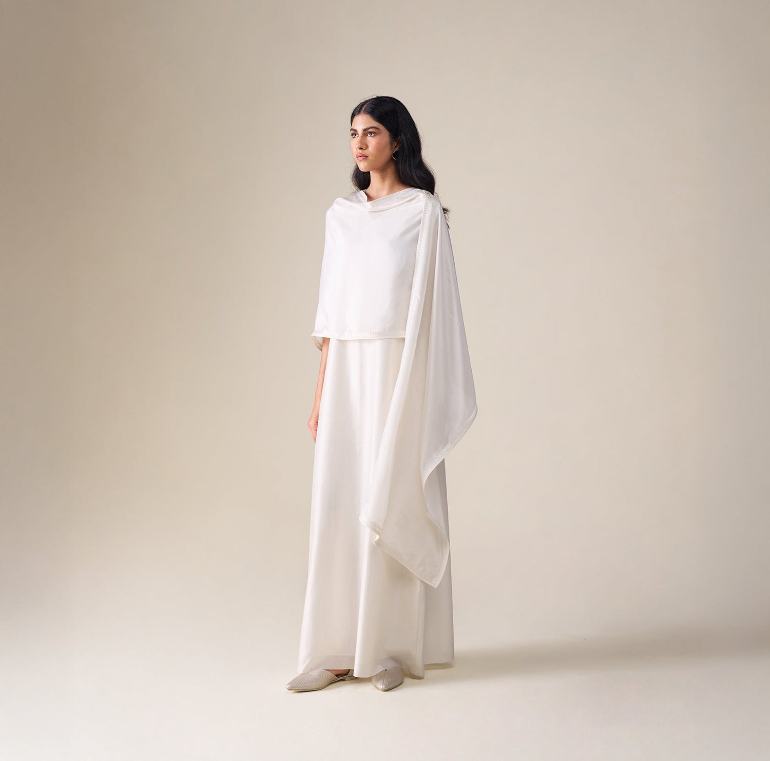  Silk Ivelle Scarf – Ivory