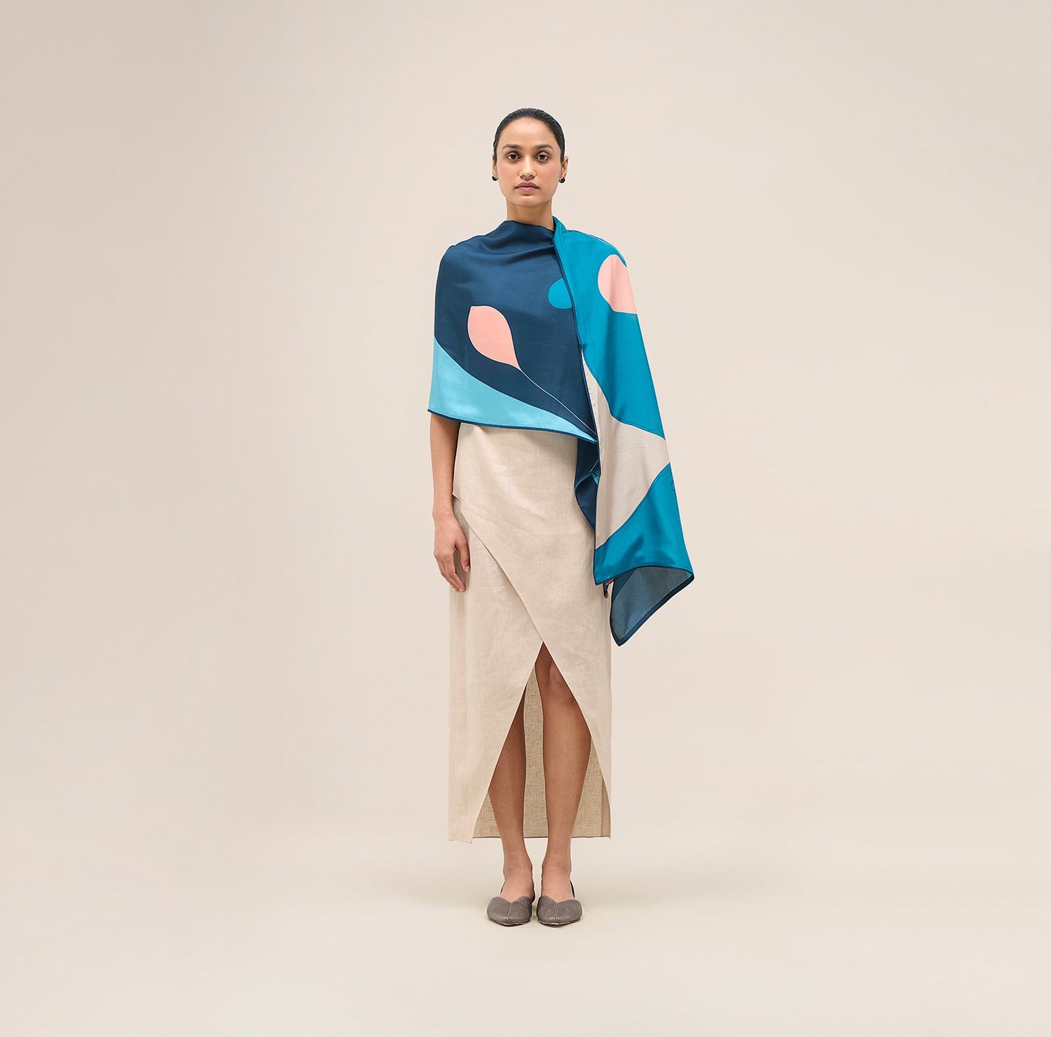  Silk Shabgul Scarf – Blue