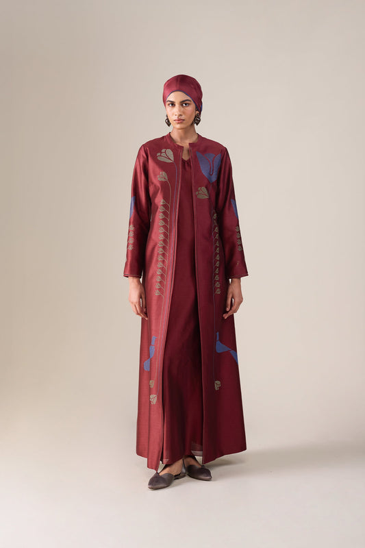 Chanderi Maliah Abaya Set – Green