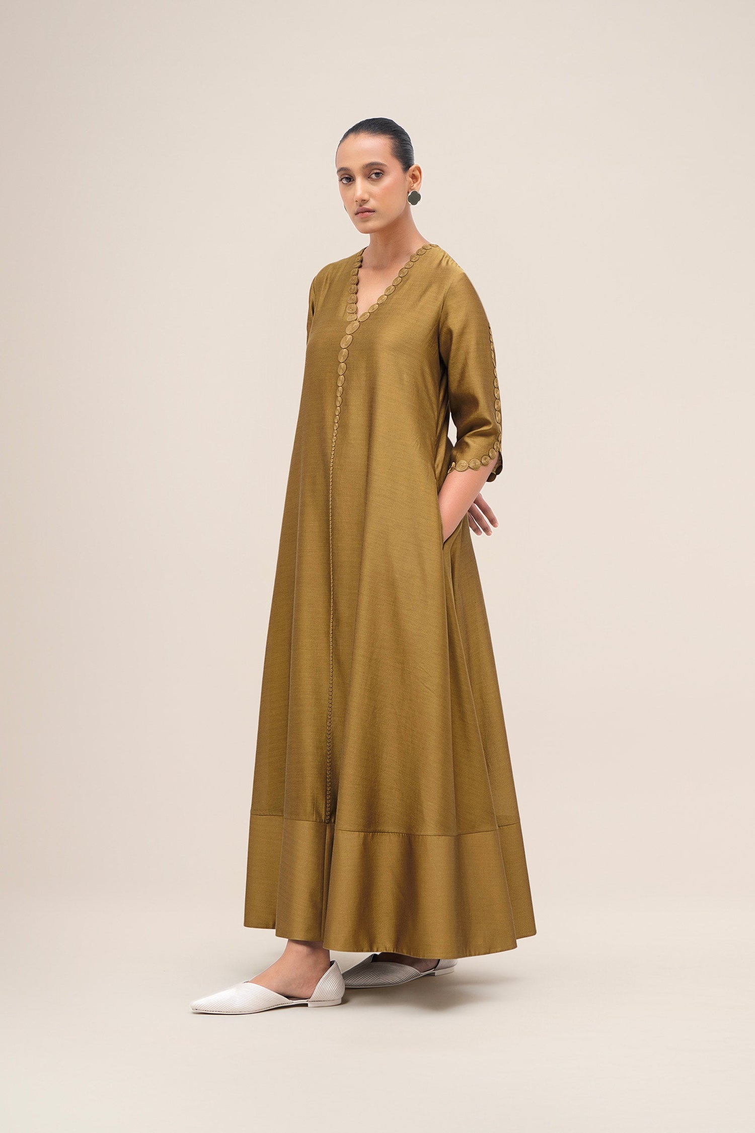  Chanderi Naghma Kurta Set – Green