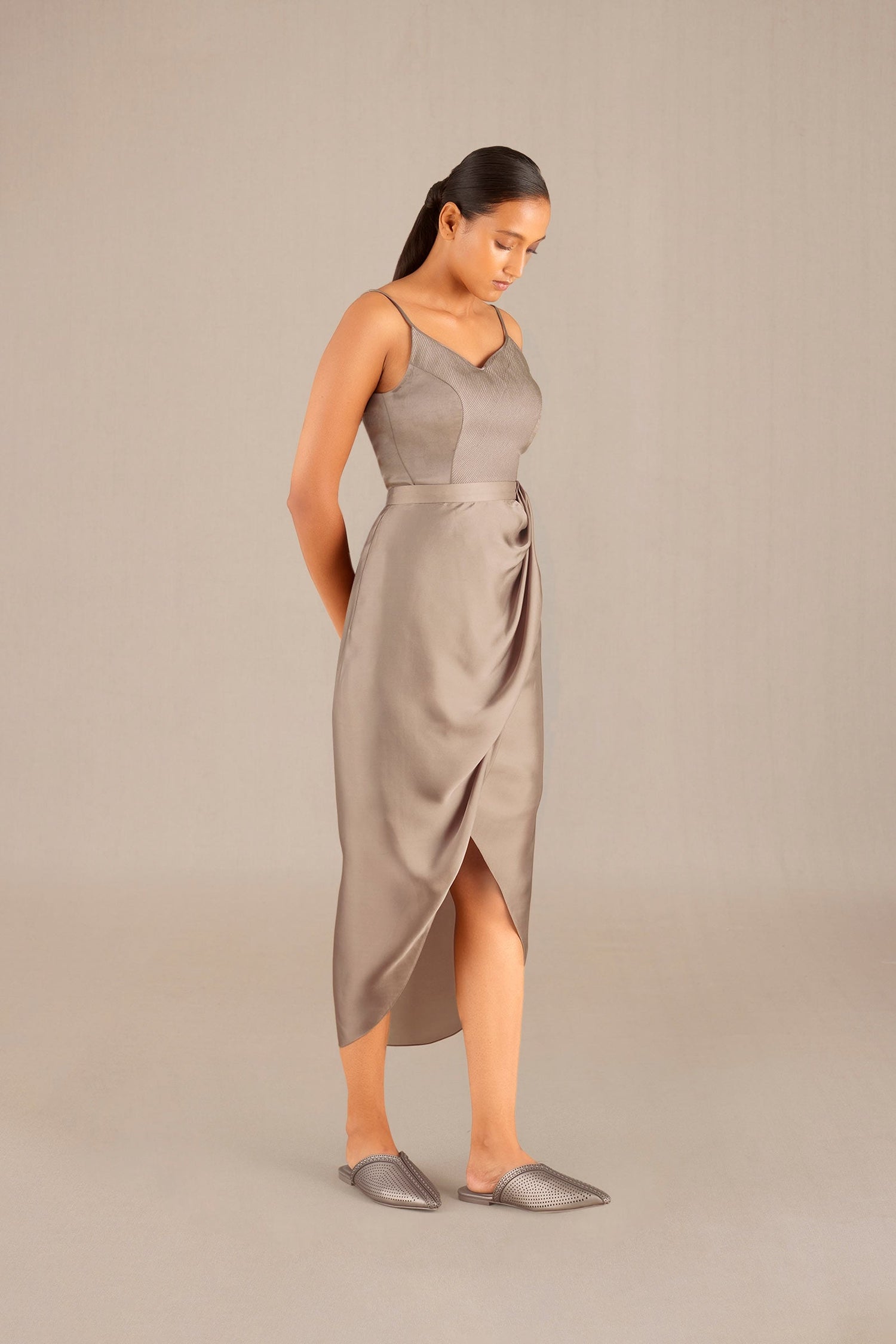 Effat Jacket Set - Metallic Silver JK  