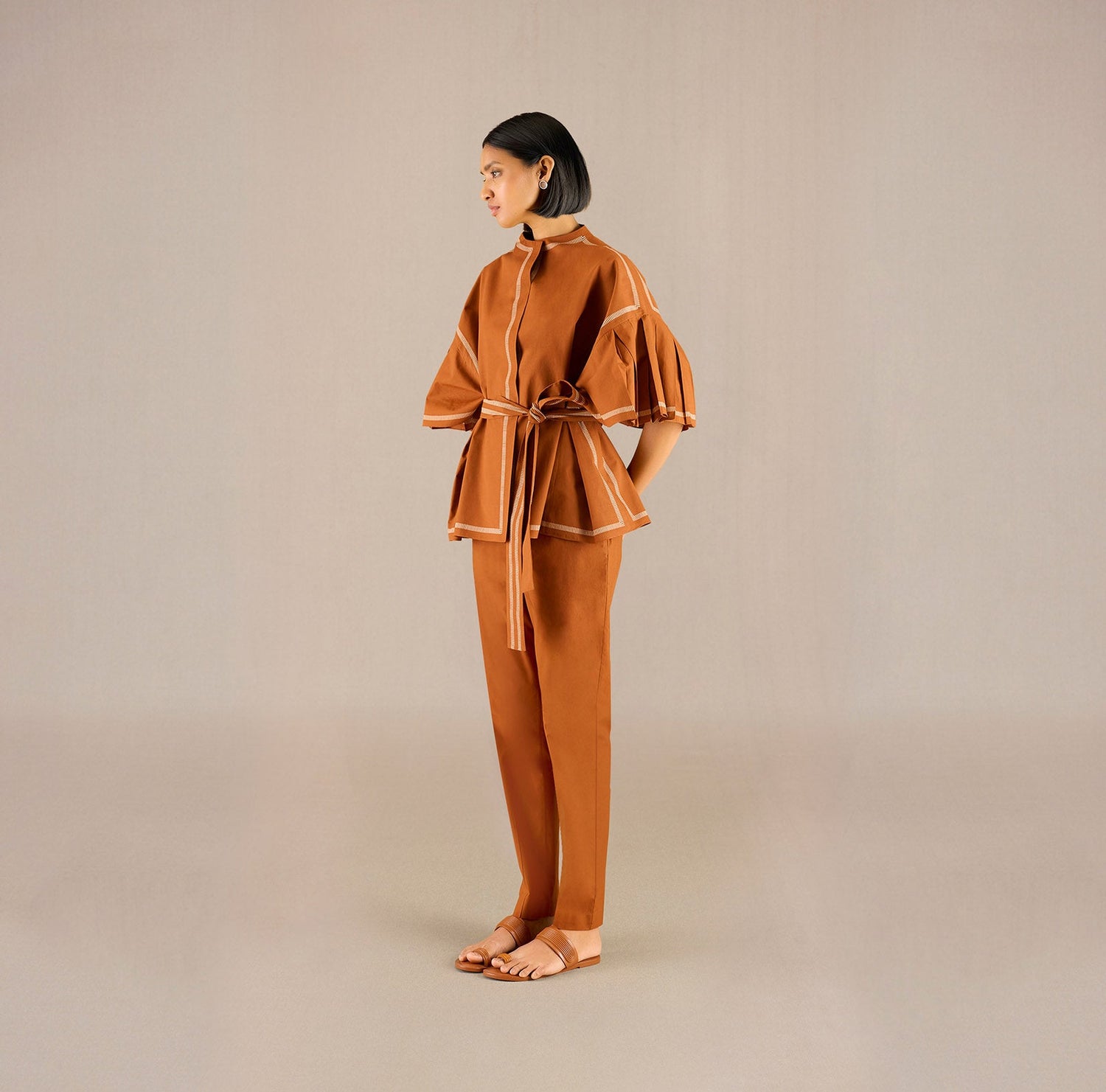  Cotton Rehma Top Set – Orange