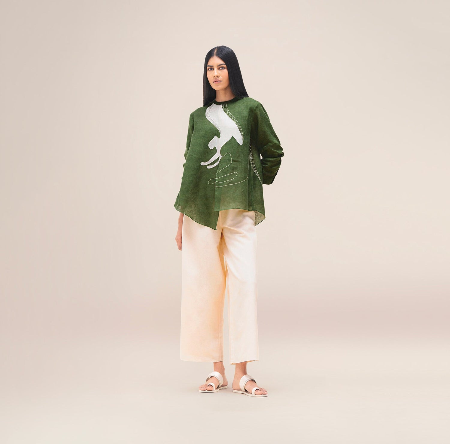  Linen Aquila Top Set – Green