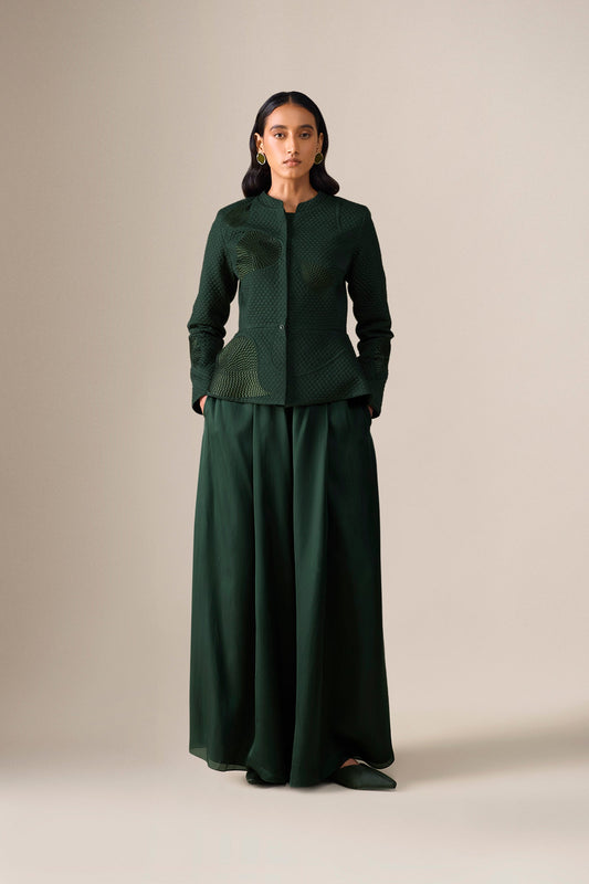 Silk Valla Jacket Set – Green