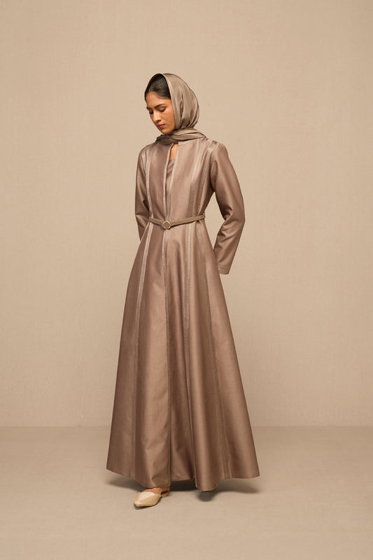 Chanderi Rubab Abaya Set – Grey