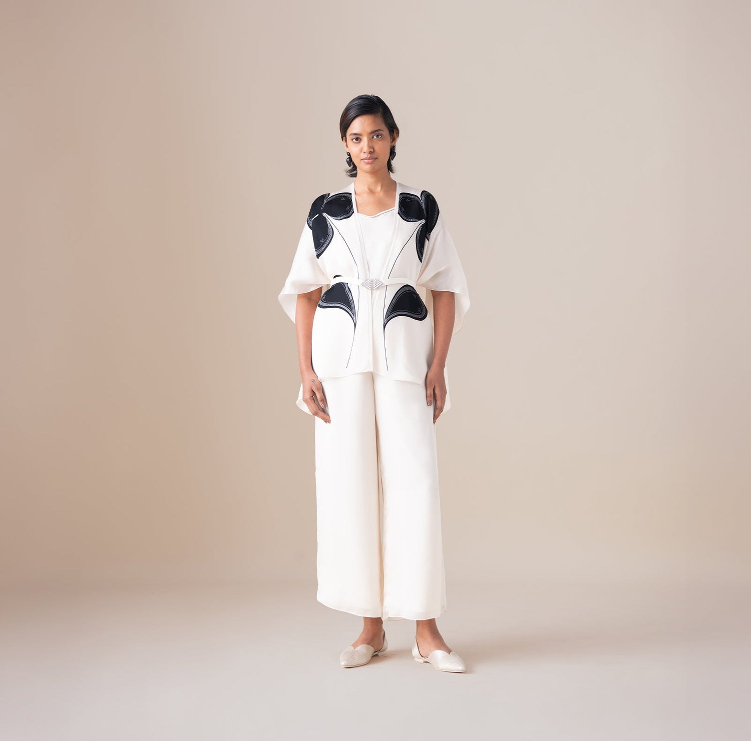  Organza Veya Cape Set – Ivory