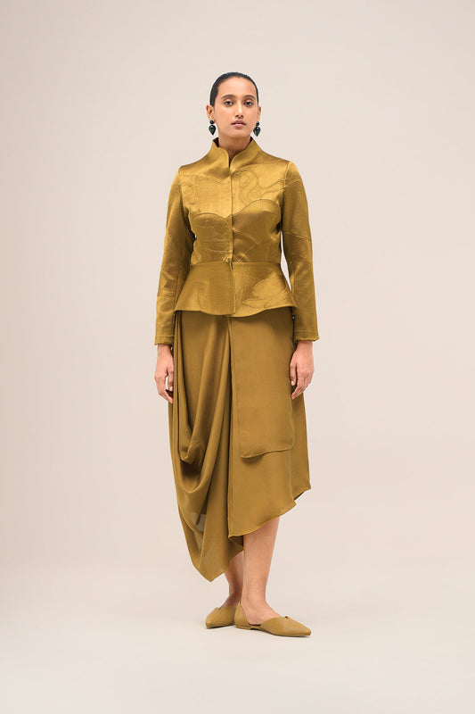 Chanderi Layla Jacket Set – Yellow