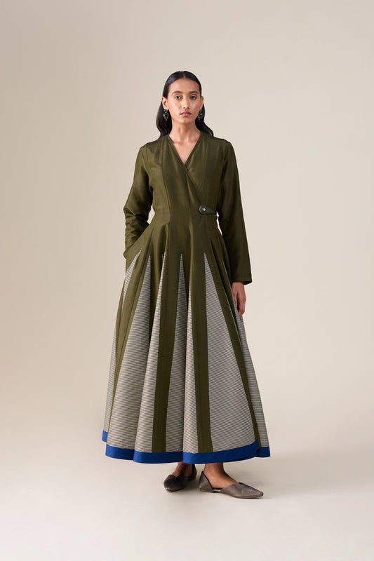 Chanderi Asma Dress – Green
