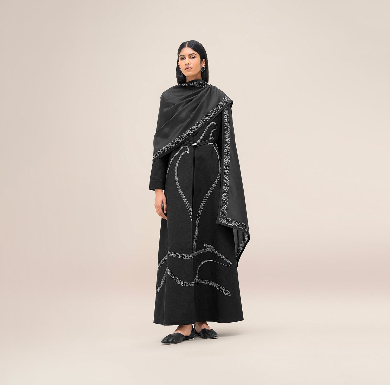  Silk Nightjar Scarf – Black