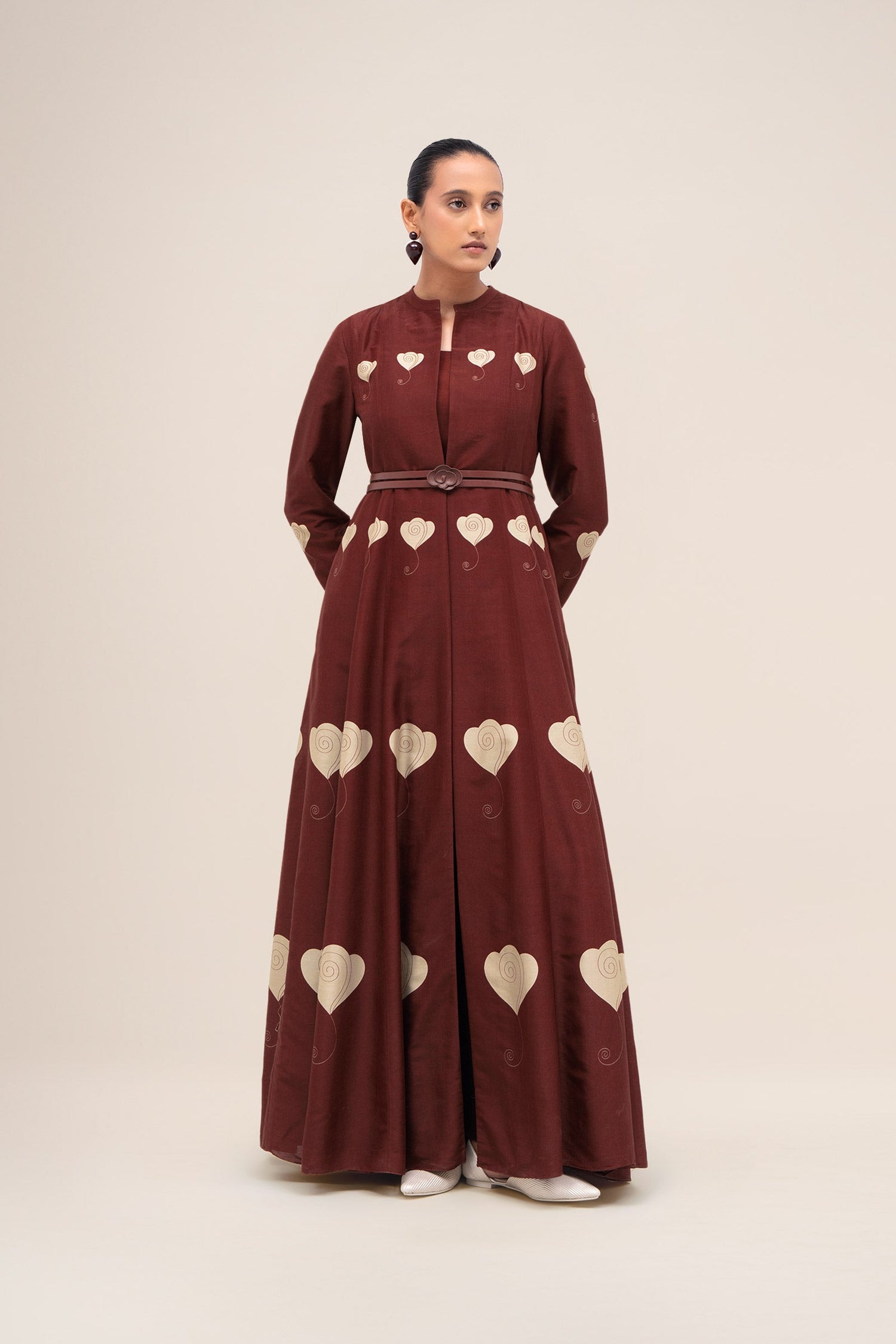  Chanderi Inara Abaya Set – Red