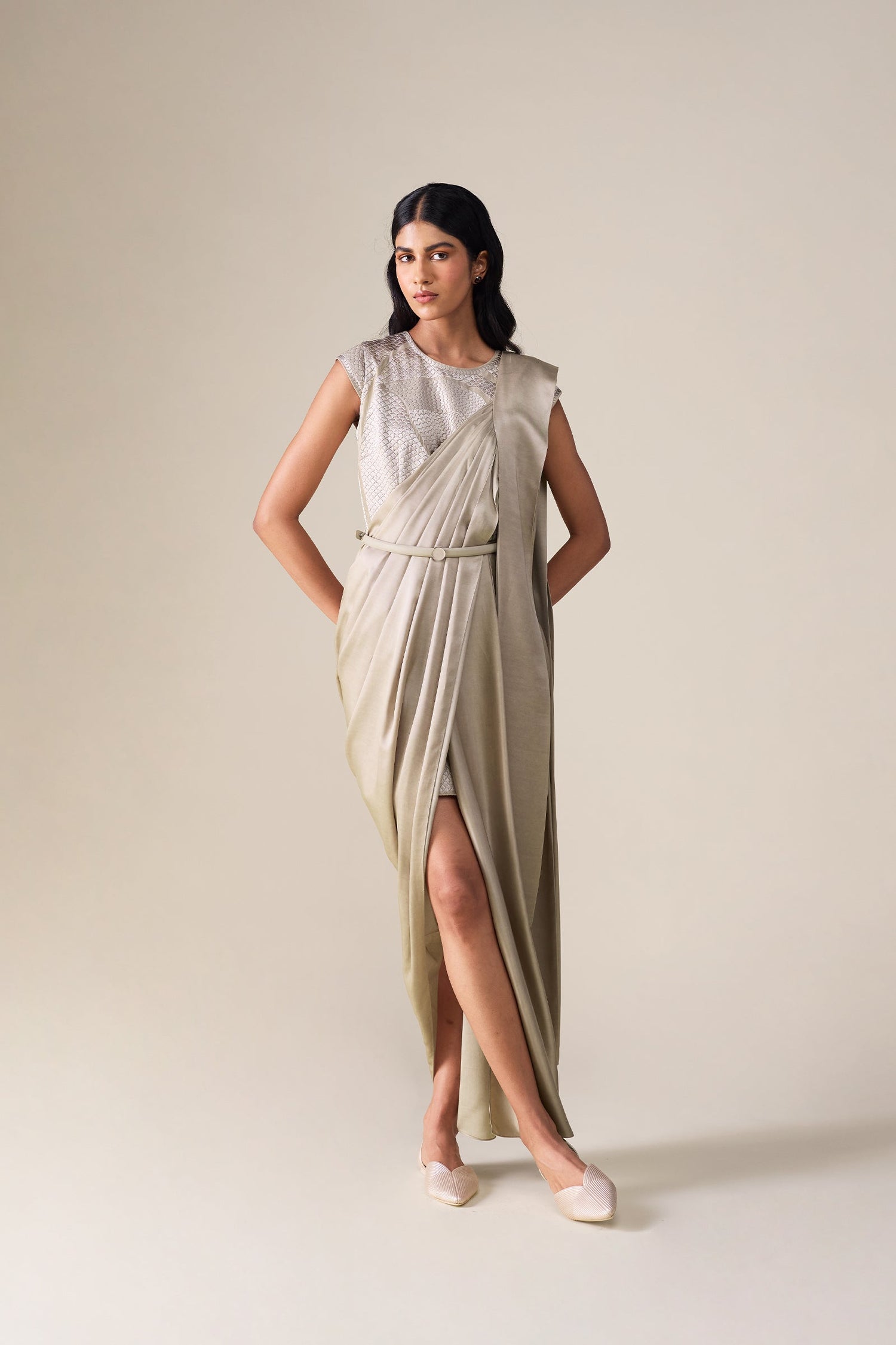  Chanderi  Imara Saree – Beige