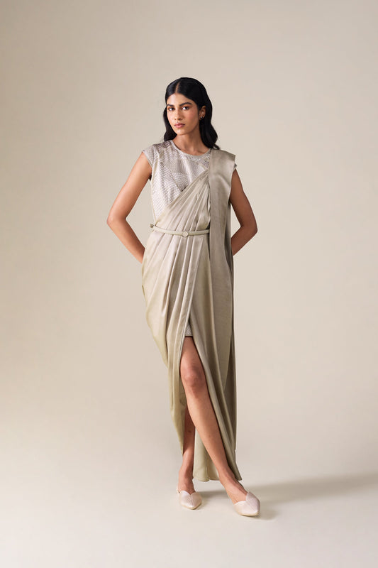 Chanderi  Imara Saree – Beige