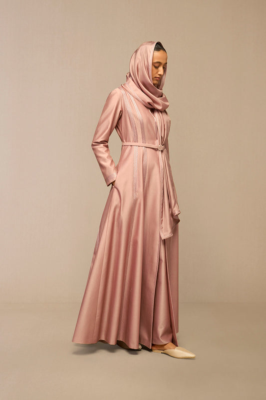 Chanderi Rubab Abaya Set – Pink
