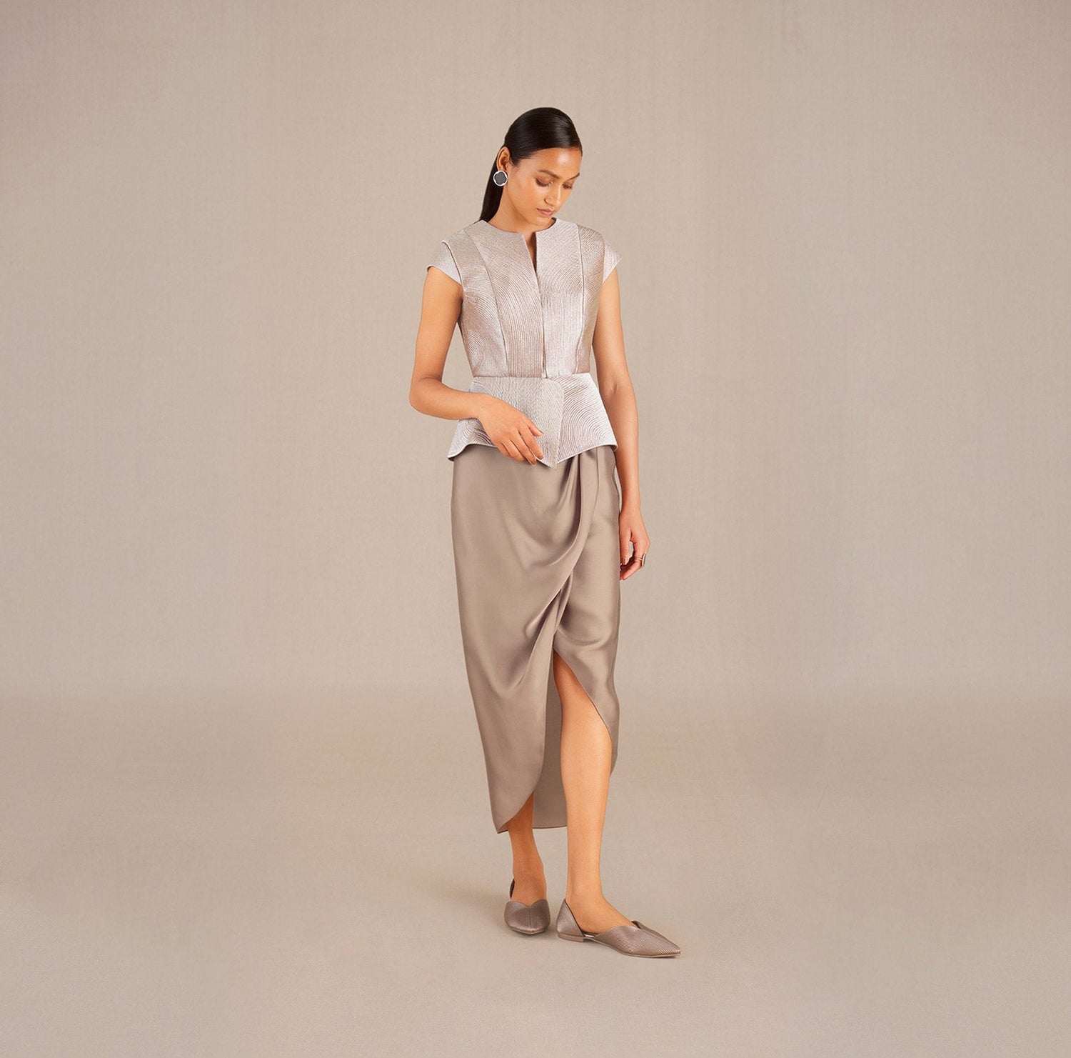 Esme Jacket Set - Metallic Silver 