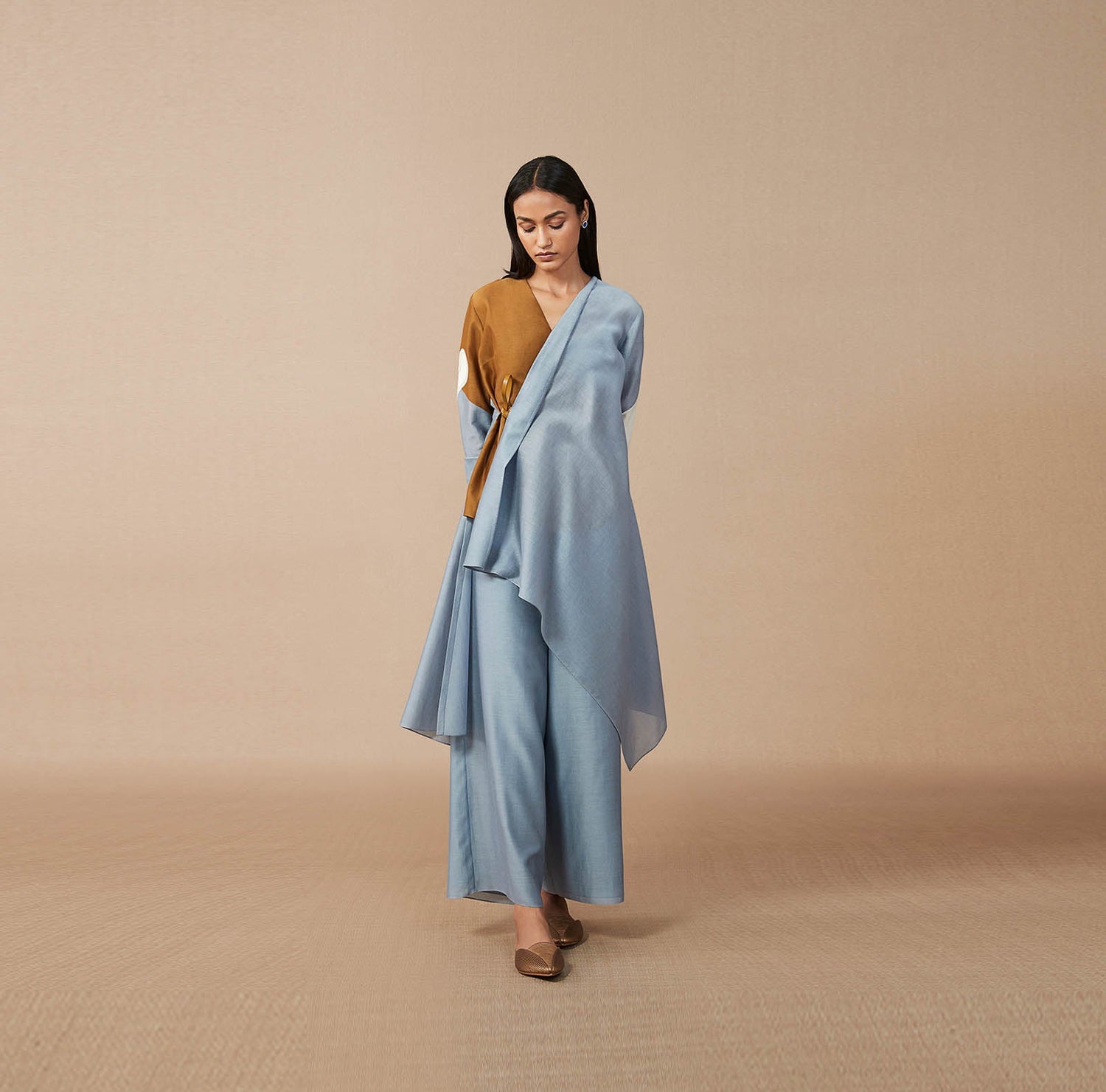   Naaila Wrap Tunic Set – Blue