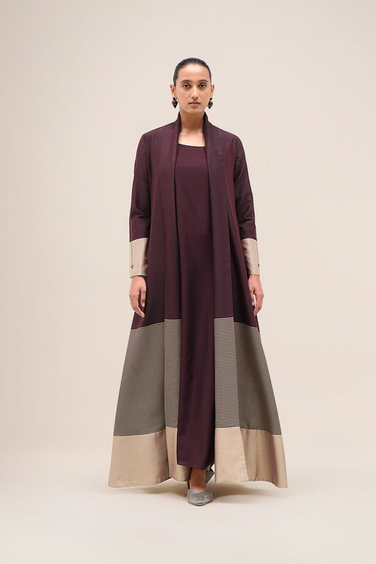 Chanderi Aziza Abaya Set – Red