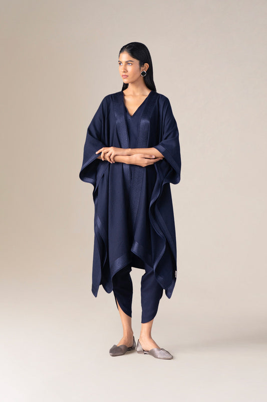 Wool Adarah Cape – Blue