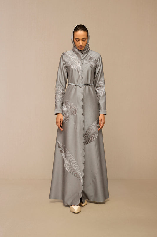 Silk Qabil Scarf – Grey