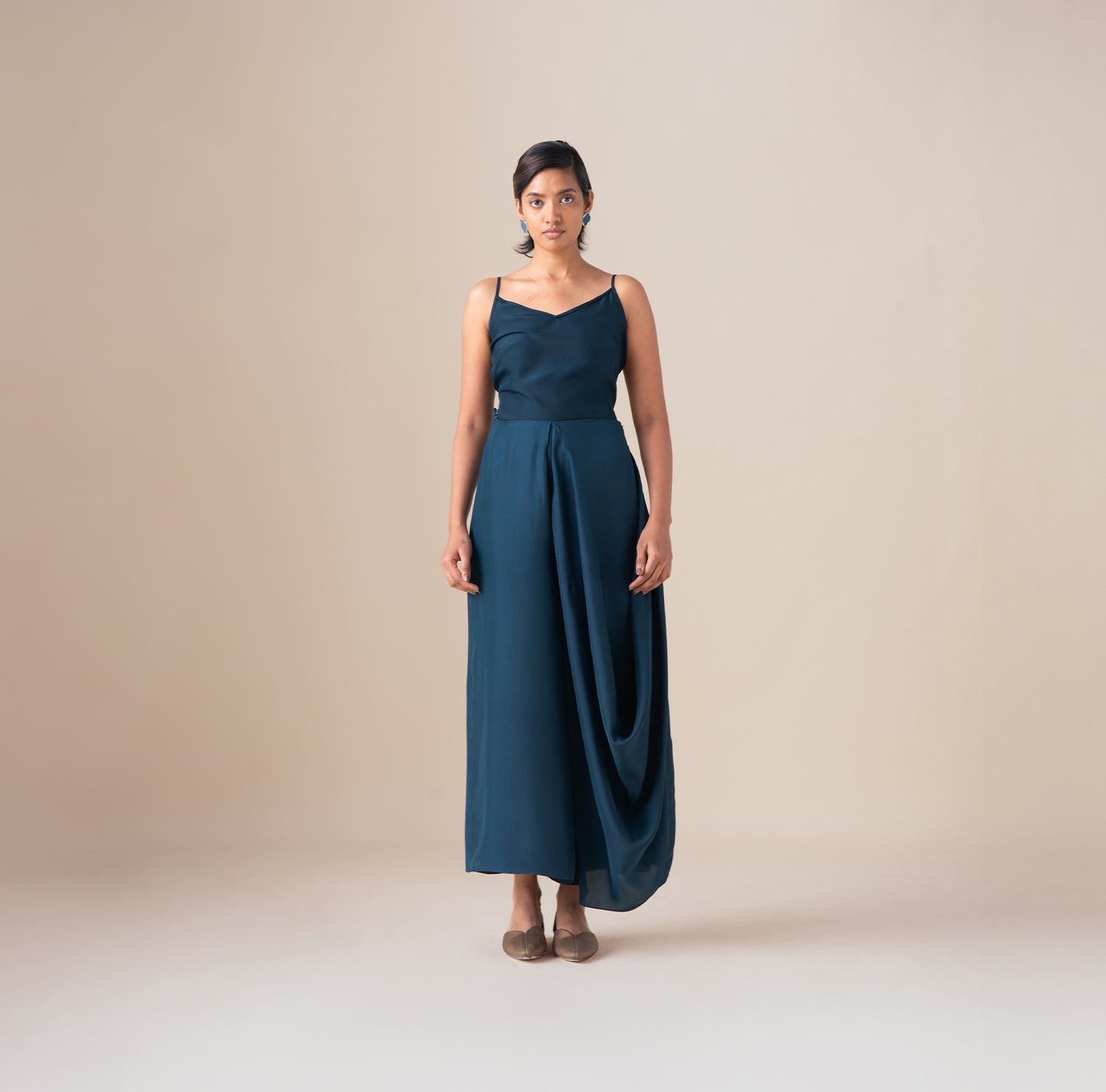  Habutai Talia Drape Pants – Blue