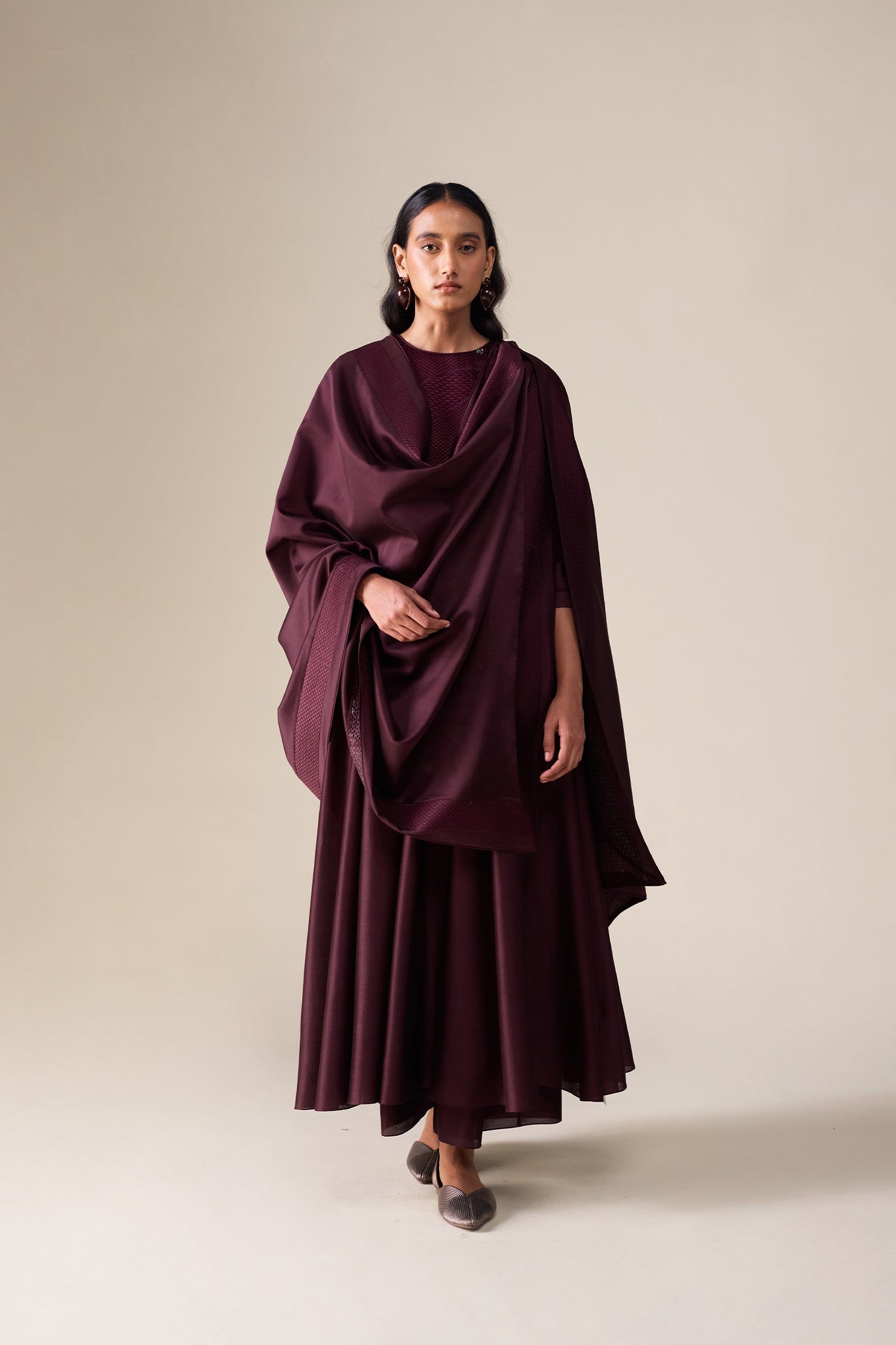  Chanderi Dilana Kurta Set – Black