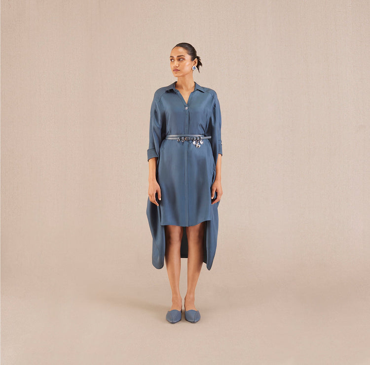 Aria Shirt Dress - Slate