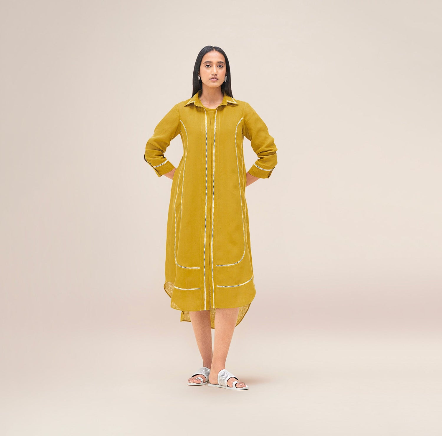  Linen Malkoha Dress – Yellow