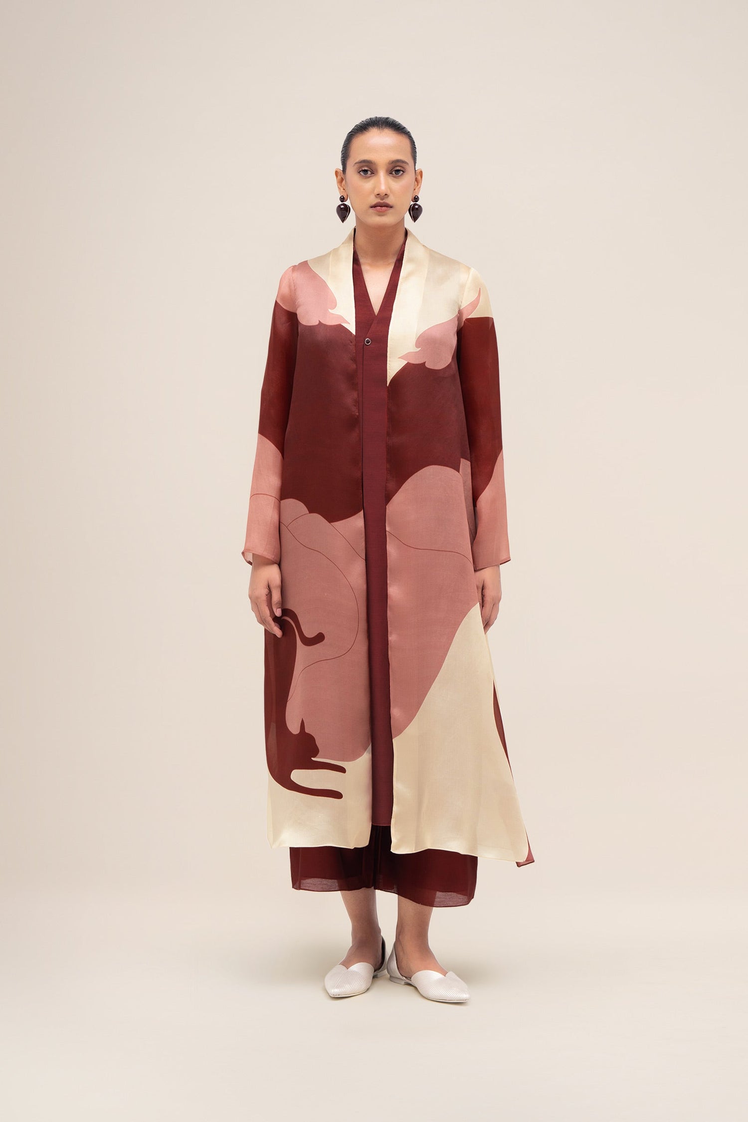  Silk Rinat Jacket Set – Red