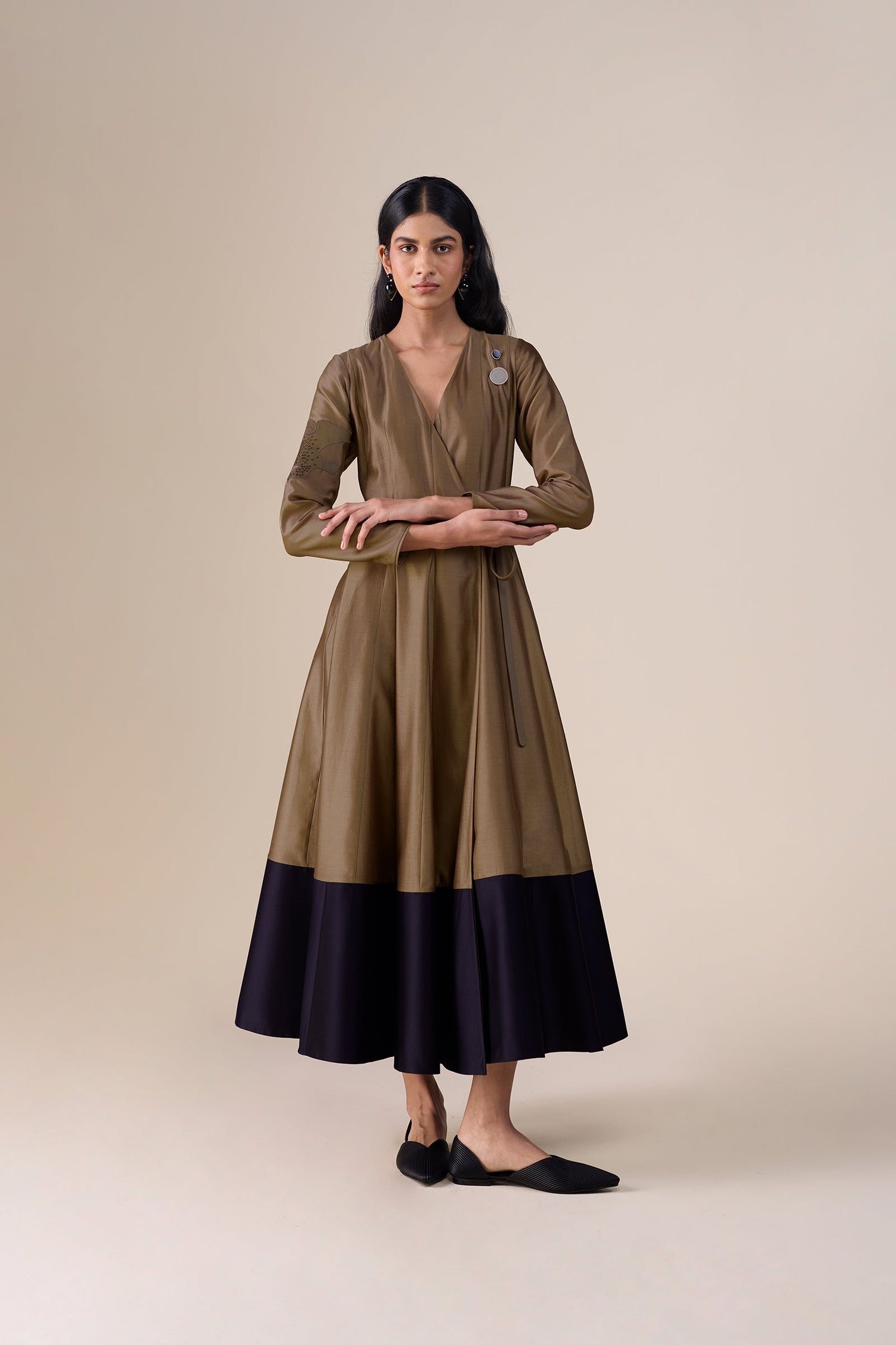  Chanderi Amna Dress – Beige