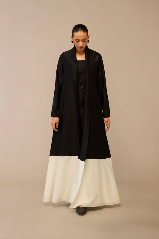 Chanderi Dil-e-zaar Abaya Set – Black