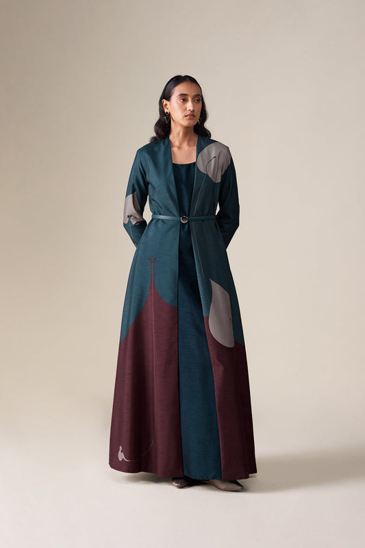 Silk Syna Abaya Set – Black