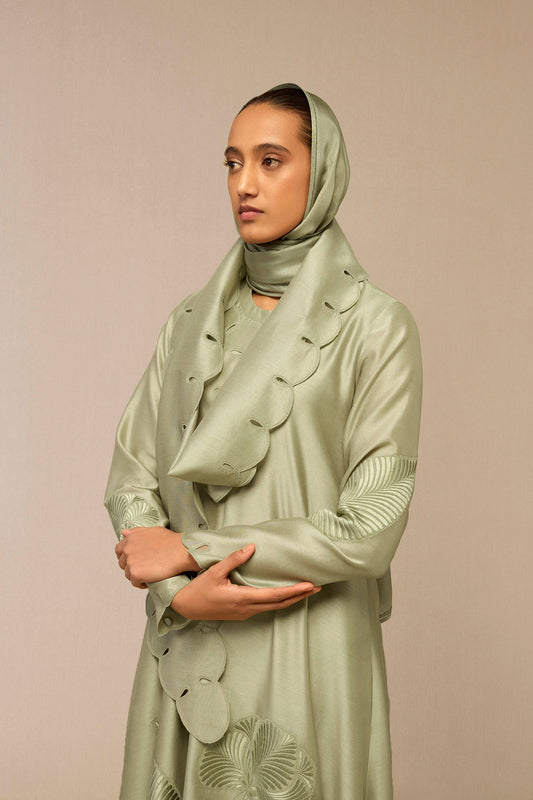 Chanderi Zainat Dress – Green