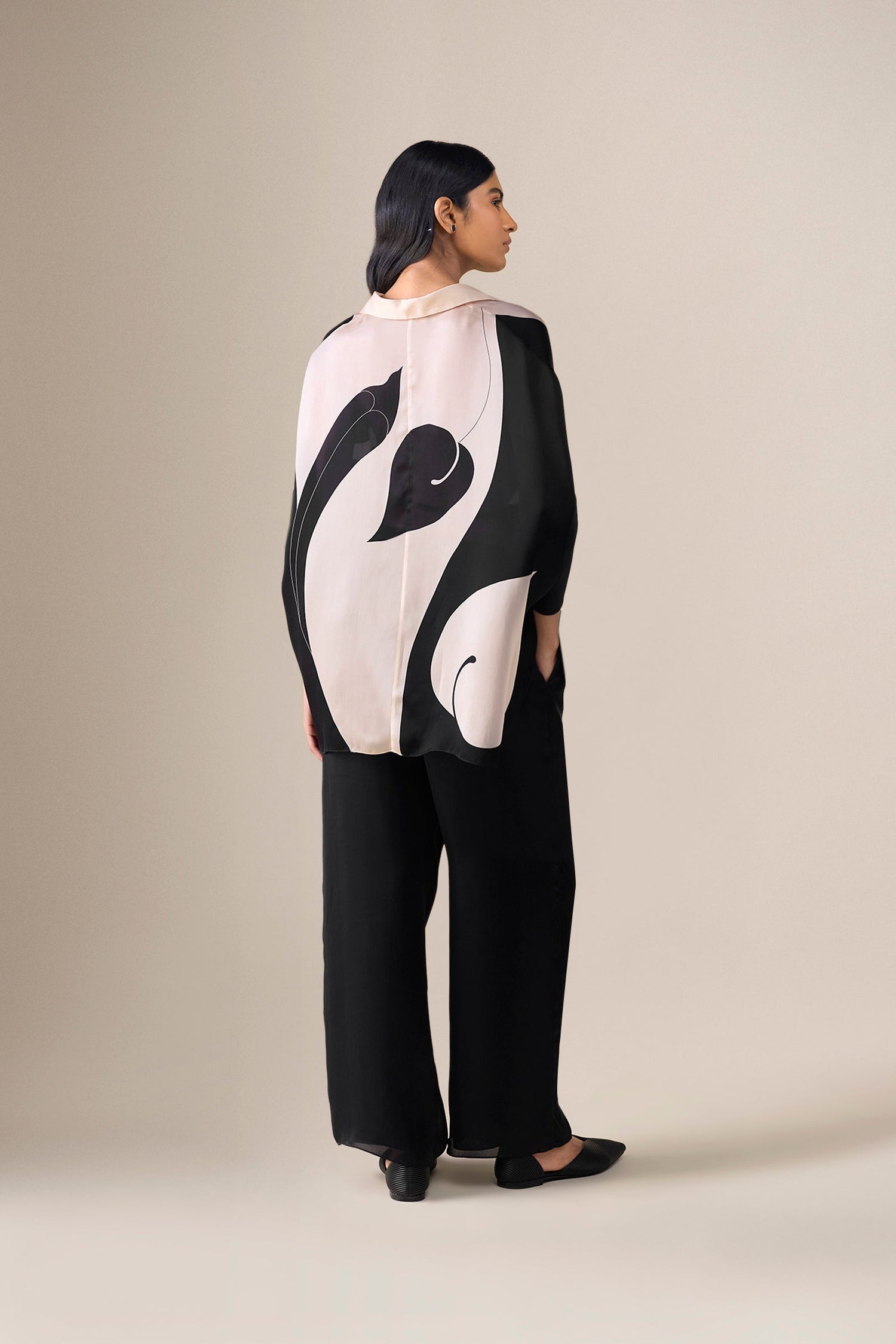  Organza Elvira Shirt Set – Black