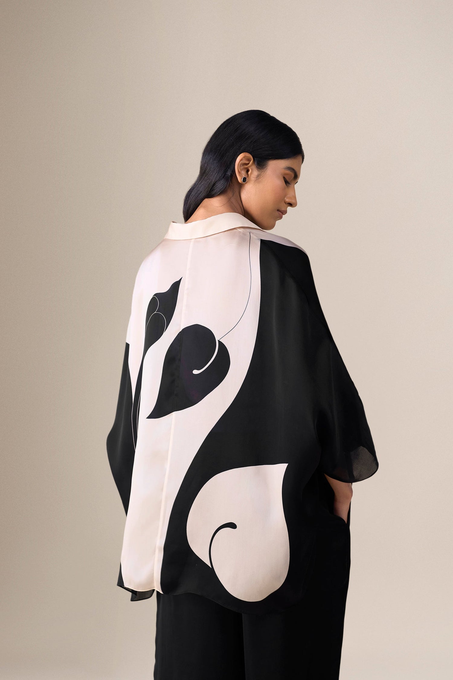  Organza Elvira Shirt Set – Black