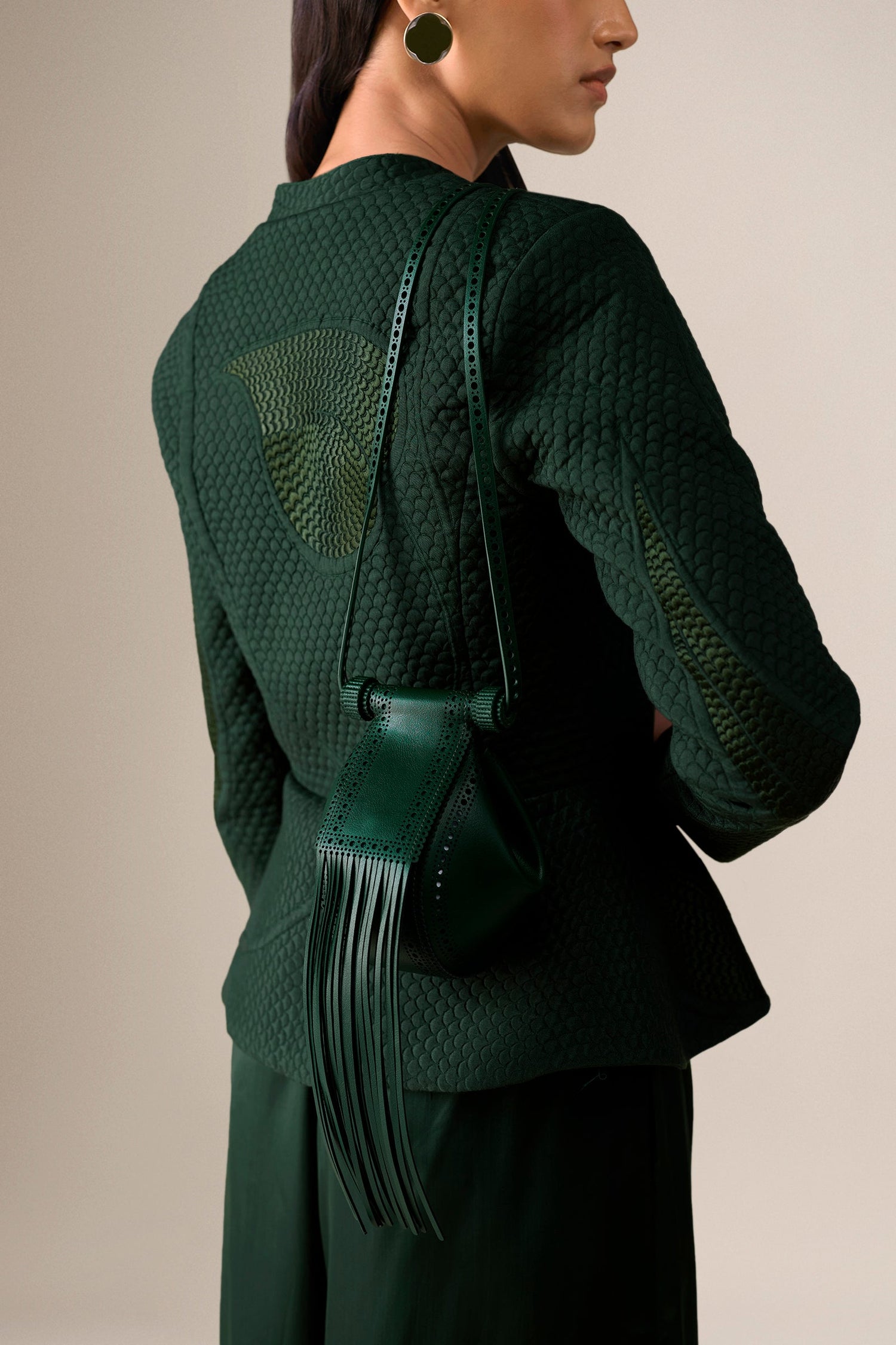  Silk Valla Jacket Set – Green