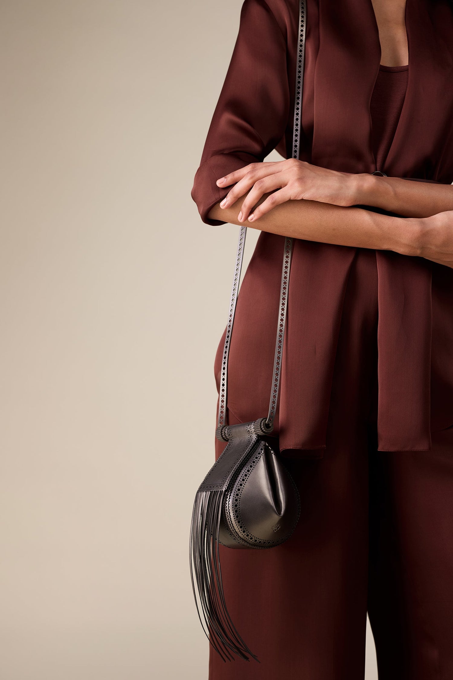   Faux Leather Zimri Bag – Metallics