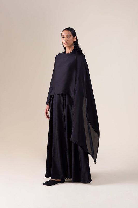  Organza Floris Scarf – Black