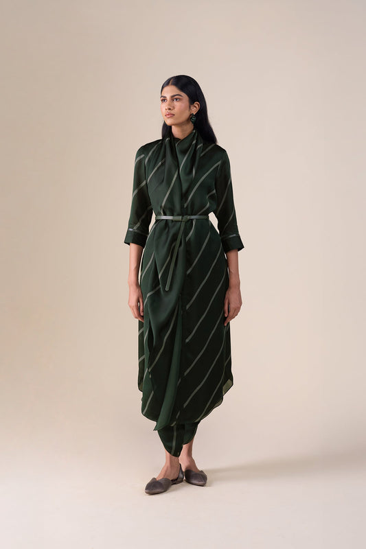  Organza Zeba Tunic Set – Green