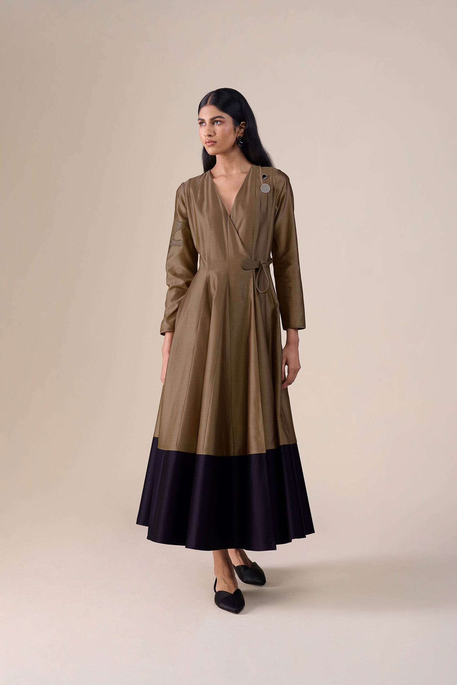  Chanderi Amna Dress – Beige